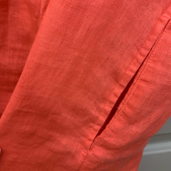 Martha Stewart Collection linen dress pockets coral small pink orange - Picture 4 of 7
